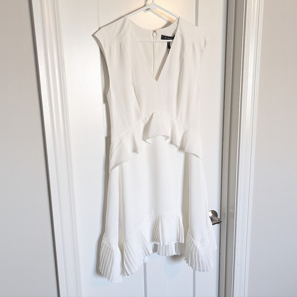 BCBGMaxAzria NWT Dylan White Peplum Cocktail Dress - Bridal sz 8 - Picture 3 of 7